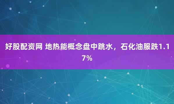 好股配资网 地热能概念盘中跳水，石化油服跌1.17%